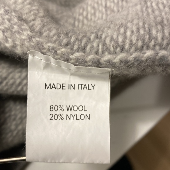 Luca Nobili Gray Italian Wool Blend Buttoned Mockneck Pullover Sweater Size XL - Picture 12 of 14